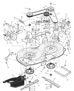 Mower Housing Diagram and Parts List for 40508X92G 2003 Briggs and Stratton Lawn Tractor